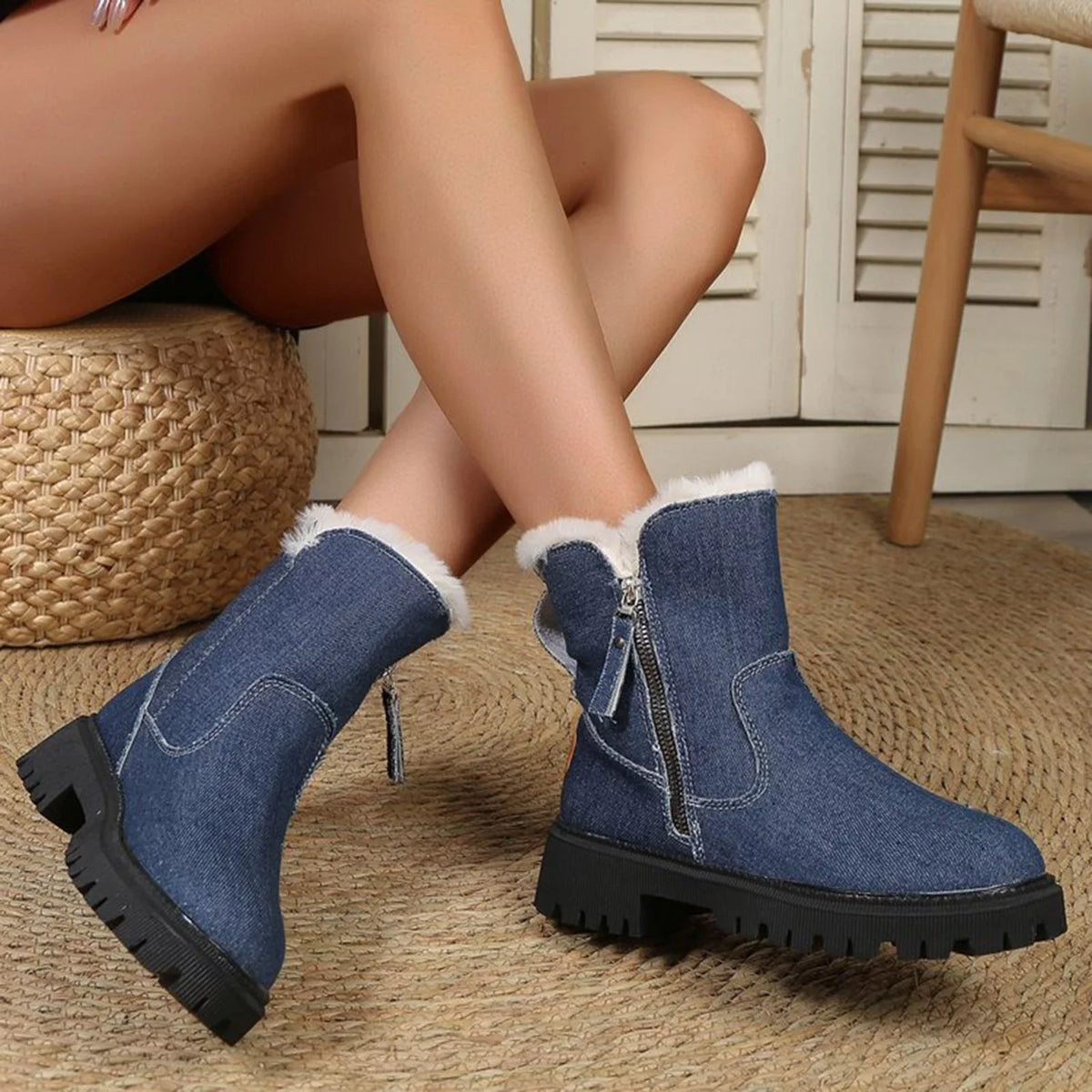 In Winter For Winter Insulation Booties And New Shoes Shoes Snow Length Cotton Women Boots for Mid Women Integrated Plush Winter Ankle Boots And Leather Snow Thick