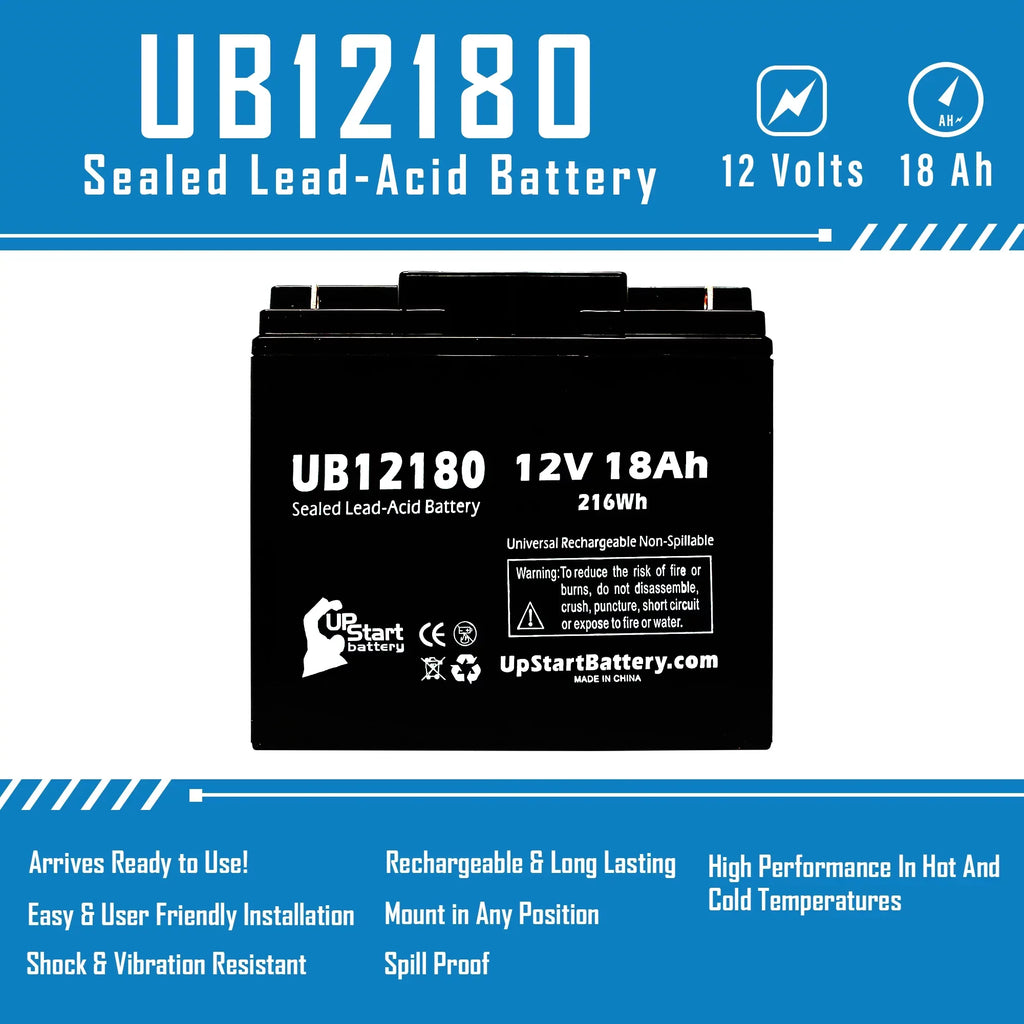 CF12V18 AGM, Replacement 3x Lead SLA) Eagle T4 Pitcher 18000mAh, Pack - Battery UB12180 18Ah, - Terminal, Battery Sealed (12V, Acid Universal Compatible
