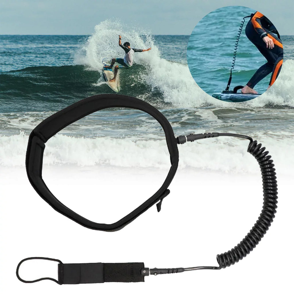 Waist Paddle Water Sports Belt Surfboard 10FT Leash Skimboard, Surfing Leash Coiled up Leash Shortboard, Longboard Stand for Paddleboard, Board Surf
