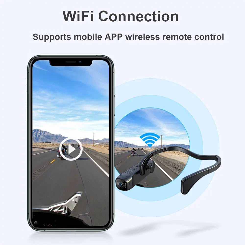 EP6 Recorder Video WiFi Wearable Camera Andoer Camcorder 4K Webcam 1080P Vlog Hands-Off Camera 60FPS Camera Camera FHD Head Mounted