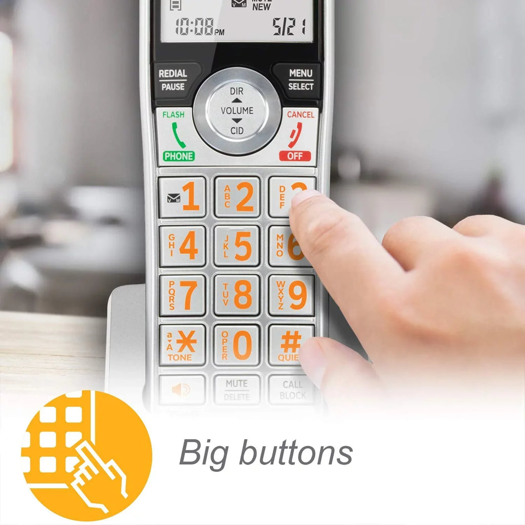 DECT 6.0 Corded/Cordless /Silver CL84107 Blocker, Handset Phone with 1 AT&T Expandable with Call Smart