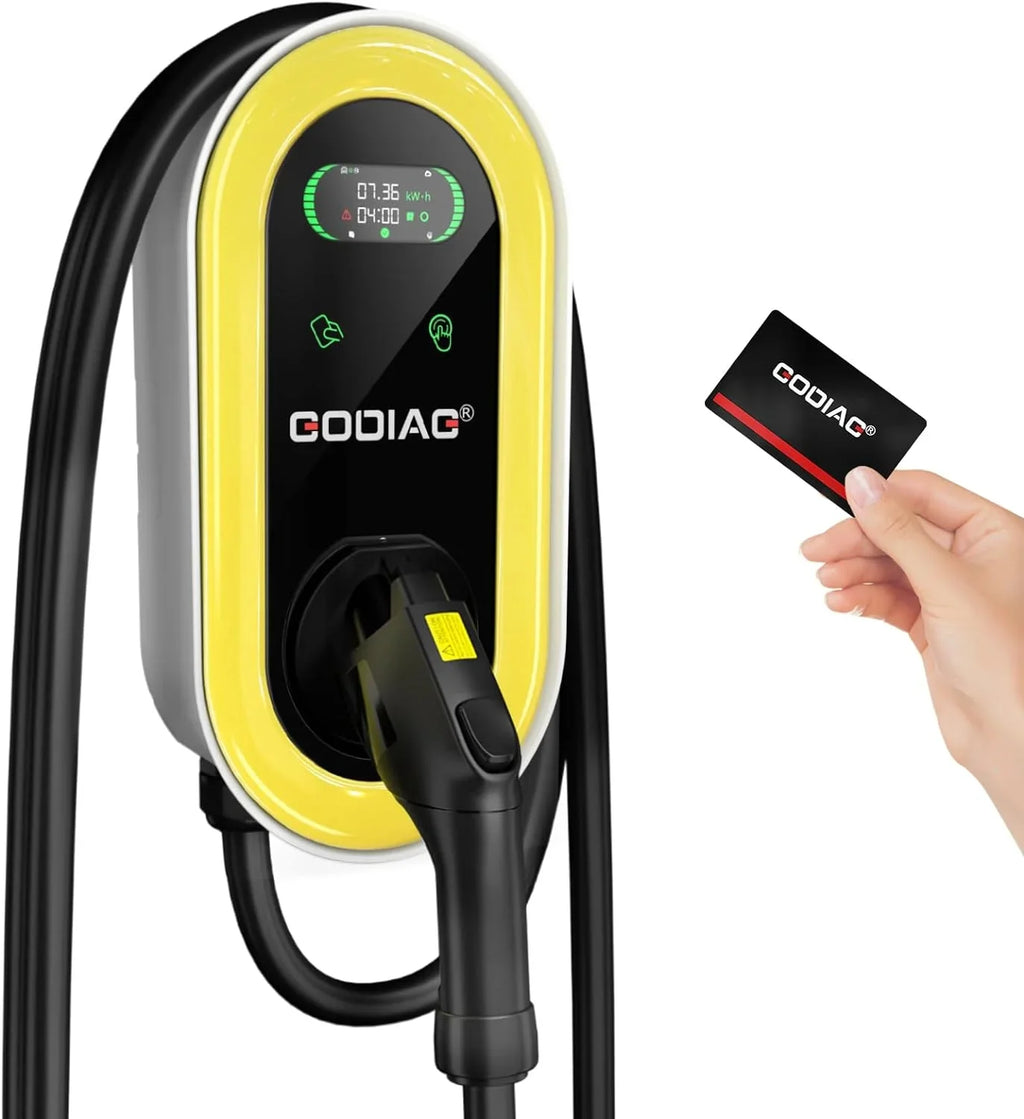 Fast Electric EV with Charger, Station Home Hardwired GODIAG Wall-Mount Car 25ft 40Amp/9.6kw Cable Charging Indoor 2 240V Level Outdoor