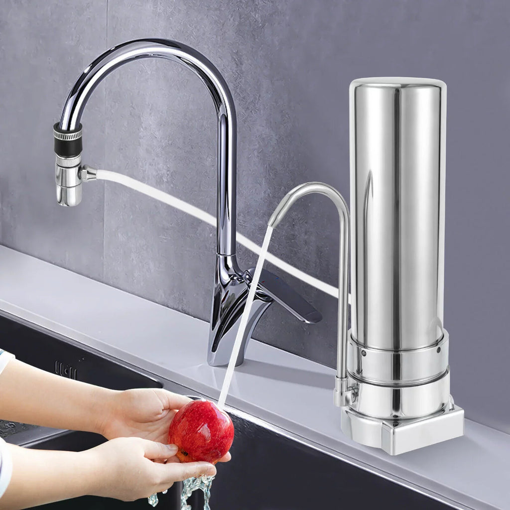 Stainless Silver Drinking Tap Filter Water System Sink Filtration Countertop Filter