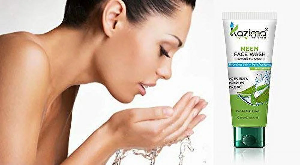 & Nourishes OF With Tree Defense KAZIMA + Neem Tea Face Acne (Pack Anti 2 Anti Tulsi Wash Skin Scars, Pollution, Purifying 100ml) Each Skin Pore Pimples Remove For