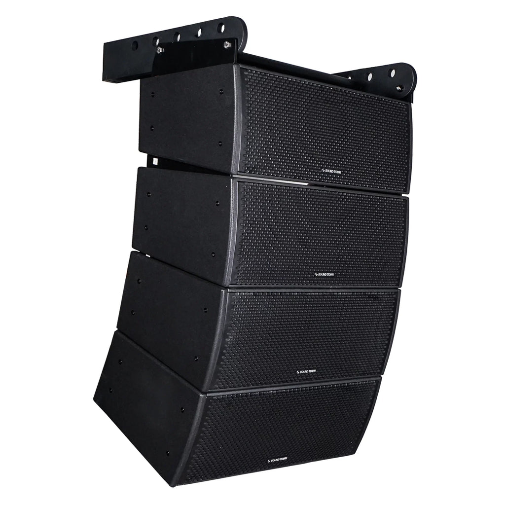 Dual System Line Town x Drivers, 8” 3” Range/Bi-amp Passive Full 4 Switchable, Titanium All-Weather (ZETHUS-IP208X4) Sound Array with Compression Water-Resistant