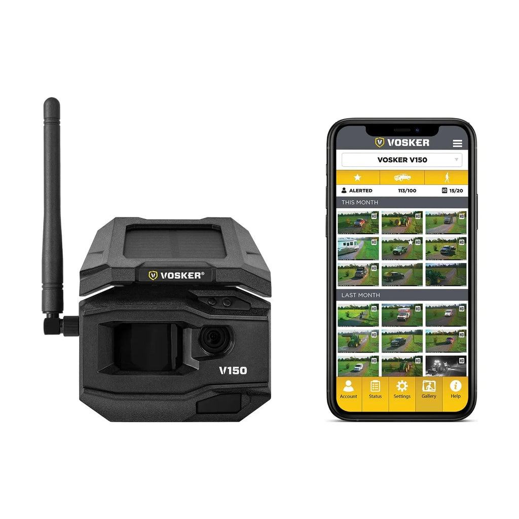 V150 Cellular Network) Solar-Powered 1202 Outdoor Security Camera VOSKER LTE Nation Wide (US