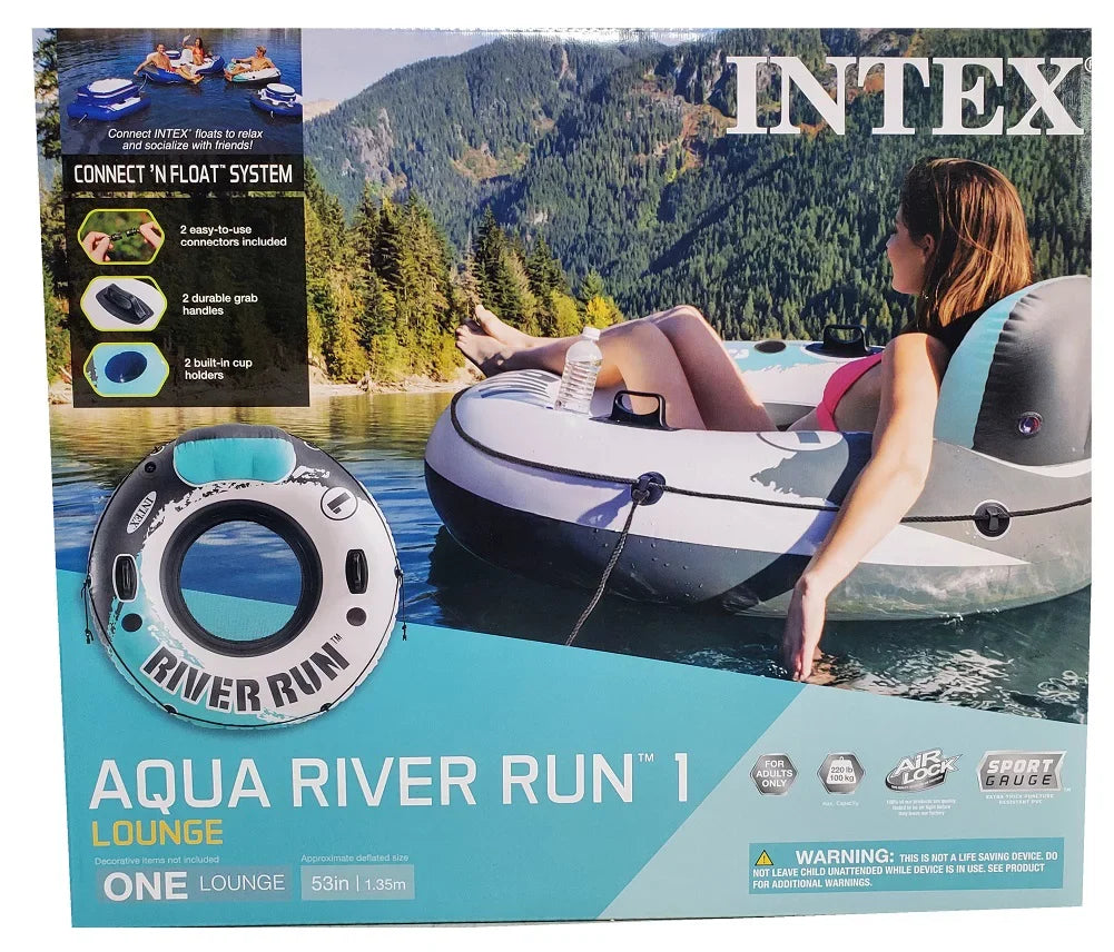 River Float, Intex Sport Diameter 53" Water I Lounge, Aqua Run Inflatable