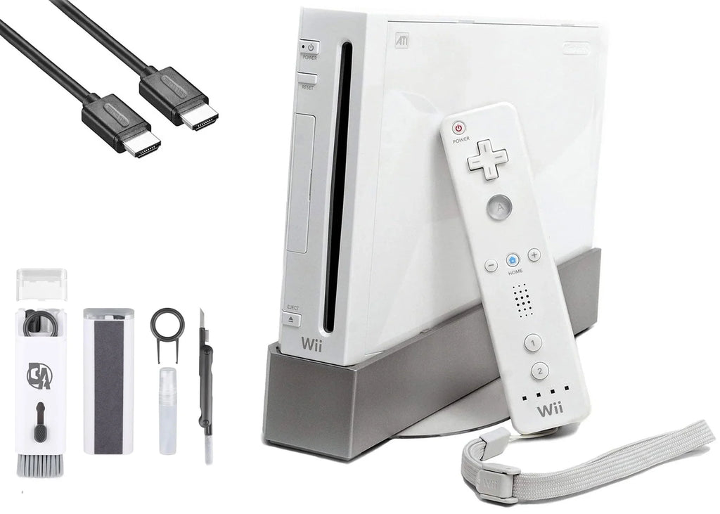 White + Kit HDMI Gaming Cleaning BOLT Nintendo New Wii Cable Bundle Console Like AXTION