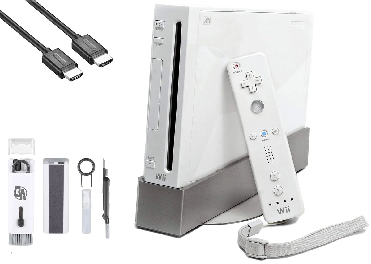 White + Kit HDMI Gaming Cleaning BOLT Nintendo New Wii Cable Bundle Console Like AXTION