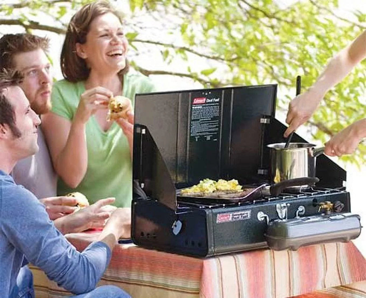 Dual Coleman Stove, Guide 2-Burner Camping Gas Powerhouse Series Fuel