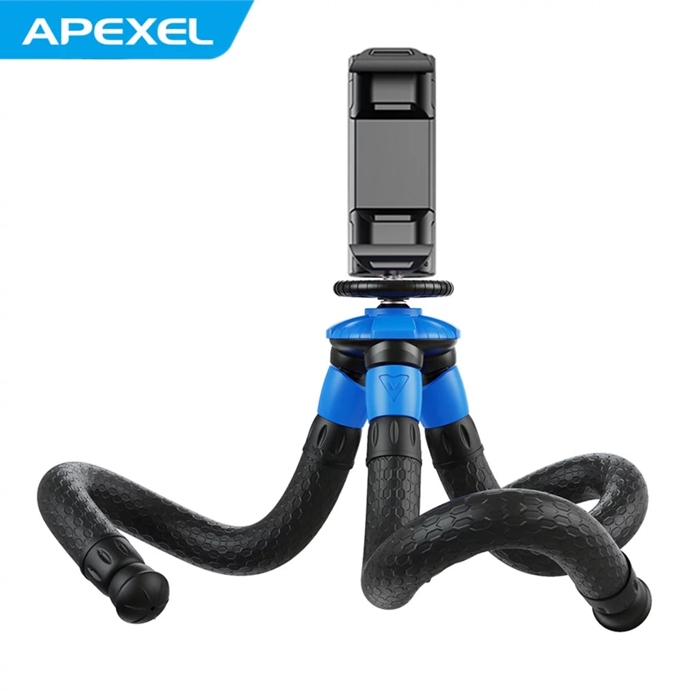 Camera Tripod Max Octopus APEXEL Clip Compatible Flexible DSLR Mobile Mini Tripod 3kg with GoPro Load with Travel Detachable Foldable Phone APL-JJ07 Phone Portable