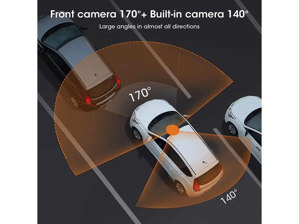 Cam Dual Night G-Sensor Inside Camera Taxi Kit FHD Recording WDR Recorder Driving Car Front Vision with Hardwire Included Cabin Rideshare 1080p+1080p Loop Dash Infrared for