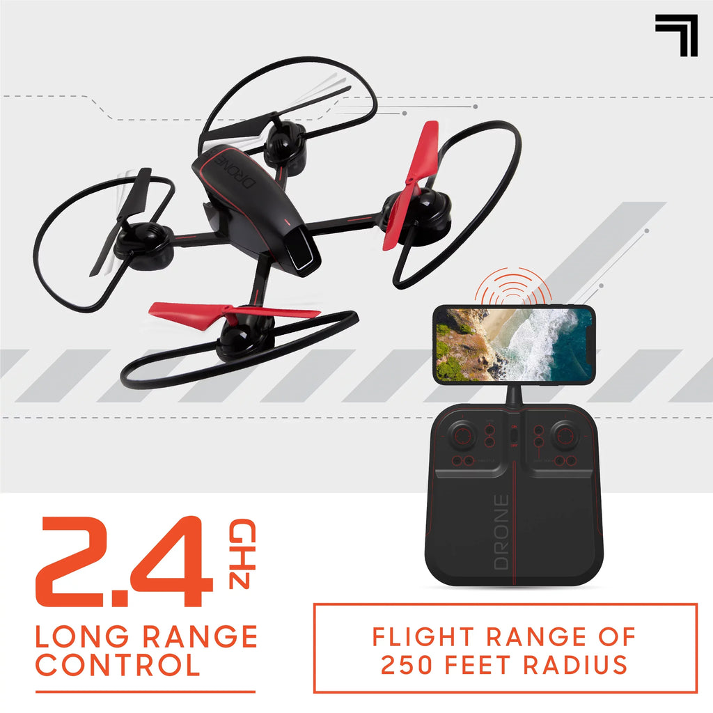 Controlled Camera, Mach Wireless IMAGE Stream Remote Assisted with Landing, and 2.4GHz Drone RC with Quadcopter 10inch Rechargeable SHARPER
