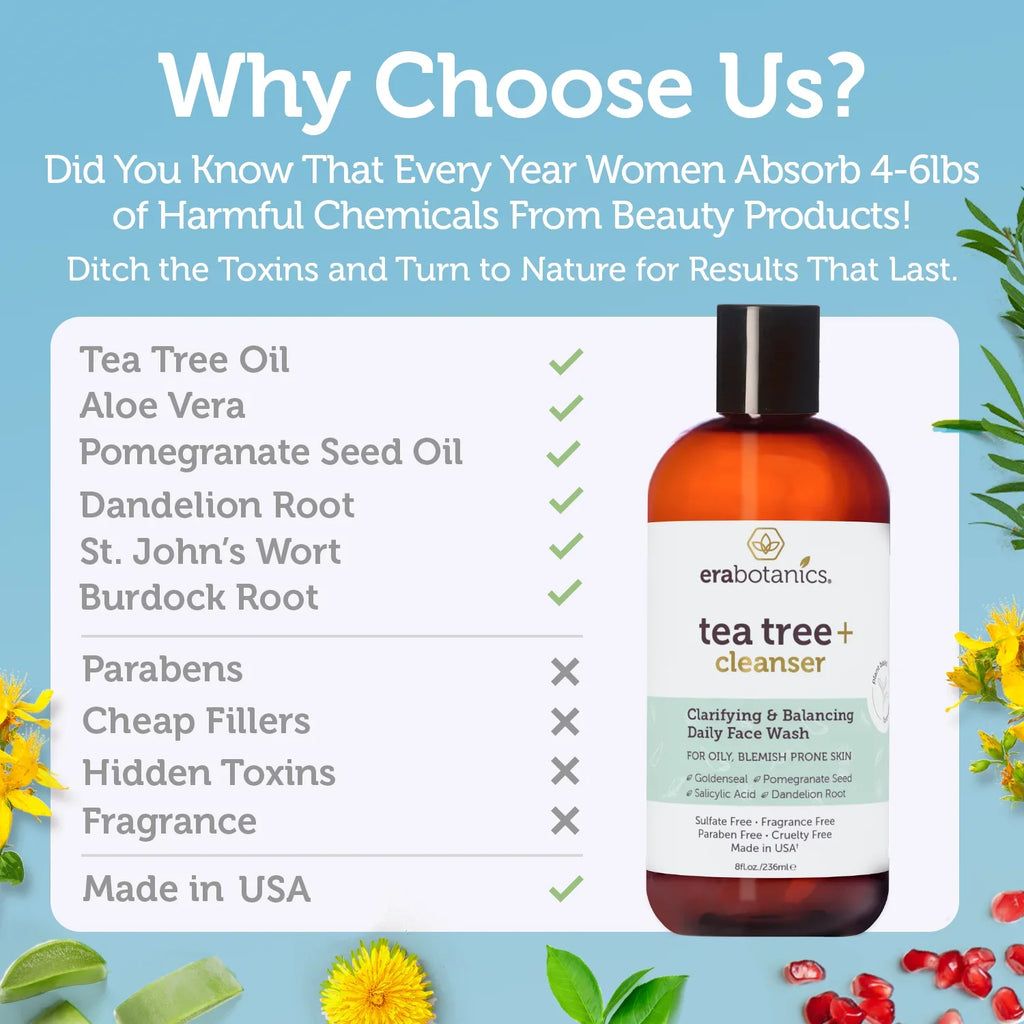 8oz Cleanser Era Organics and Tree Oil Tea Wash Body Face