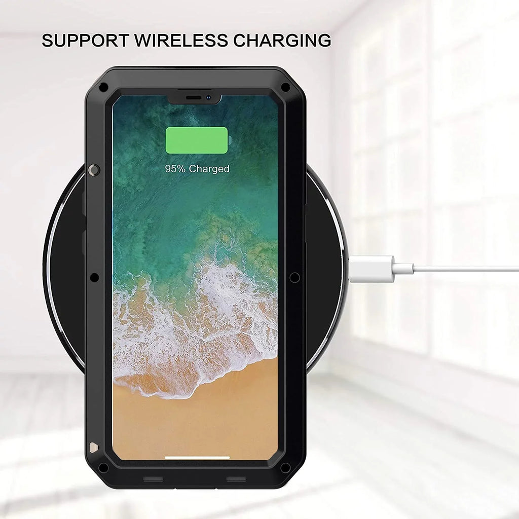 13 Shockproof Glass Scratch Grade Pro Military Aluminum (Red) Protection, and Rugged Outdoor Metal Duty Case Travel Gorilla Resistant Heavy iPhone