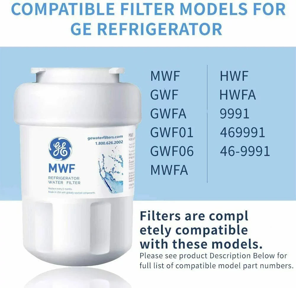 Water 6 MWFP, GWFA SmartWater Filter MWFINT, MWFA,GWF, Replacement Filter Fridge Water MWF, for with ,Compatible PCS Refrigerator MWF