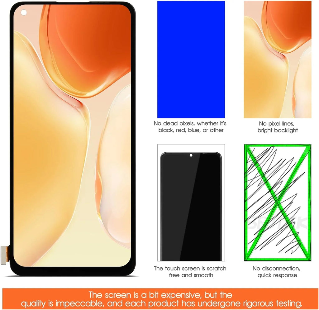 LCD for Oneplus Display Fingerprint) Screen Touch 8T+ KB2000 (Support 5G Screen KB2005 OLED KB2003 KB2001 Repair Replacement 8T Digitizer Assembly Part