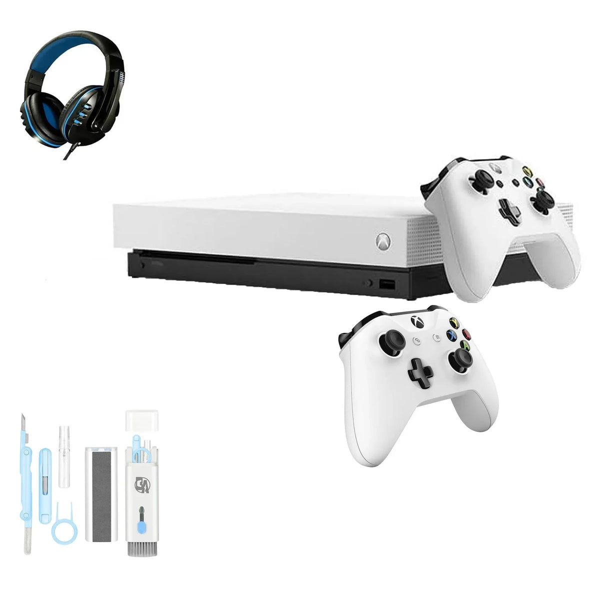 X Pre-Owned Microsoft with 1TB Controller, AXTION BOLT Kit Like Headset One White Ultra 2 4K Xbox (Refurbished: HD New) with Bundle Cleaning