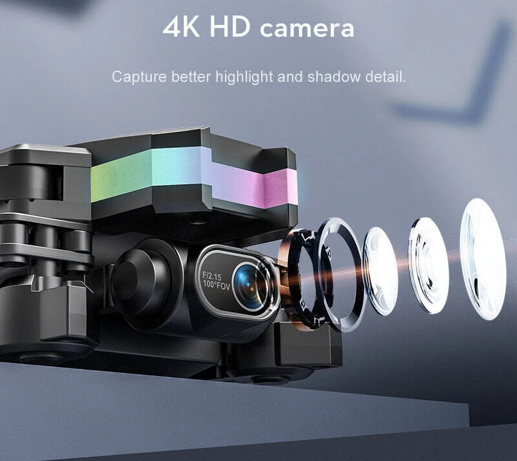 '- Aerial Pro Camera Mini Quad Photography SkyCapture Dual with - Drone JahyShow 4K HD Folding