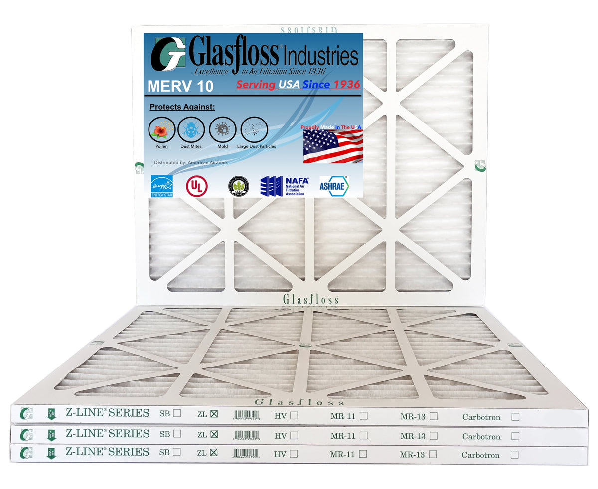 '-Qty:4 Made - USA Size: 27.5x7/8 - x Filter in Glasfloss 22x28x1 inch) MERV Furnace - Air 10 (Actual 21.5