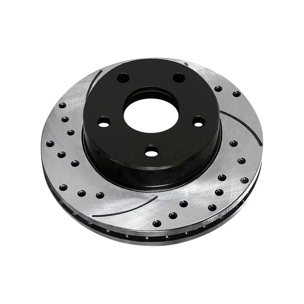 2.0L Brake 1.8L AutoShack FWD 2011 Rotors Driver Pair AWD Passenger 2008-2017 for of PR63039LR Slotted 2012 2 Mitsubishi and Front Lancer Side Drilled 2007-2010 Dodge Replacement Caliber 2.4L