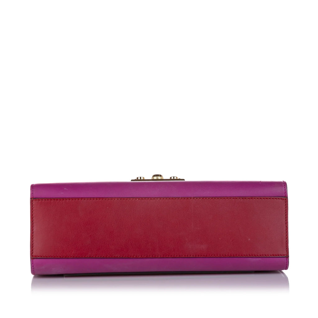 Bag Leather Red Calf (Good) Small Pre-Owned Padlock Women Crossbody Gucci