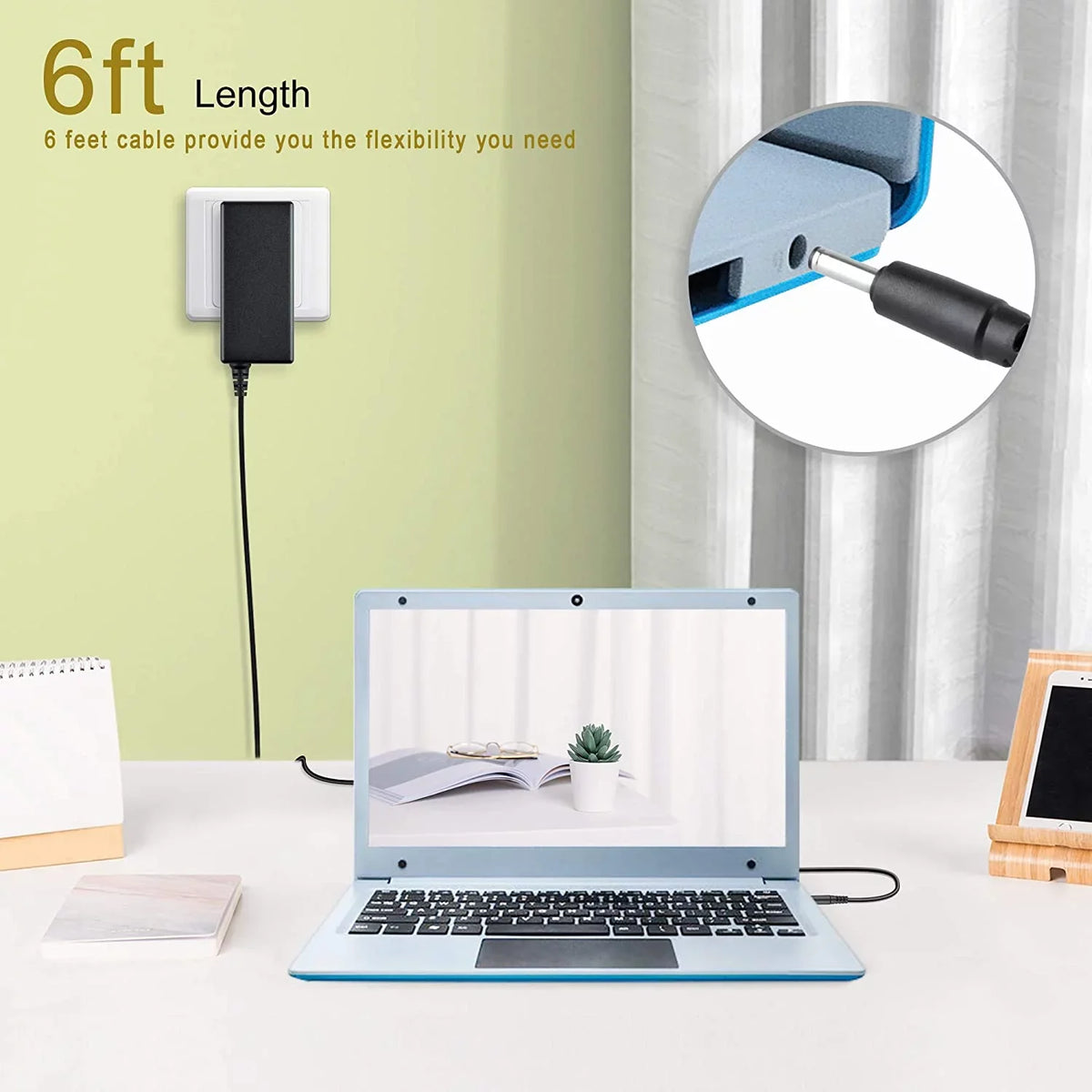 Cord Power EV-CH-116-1-BK AC Laptop Ultra EVOO for Wall EV-C-116-1 12V Charger 11.6" Thin Adapter