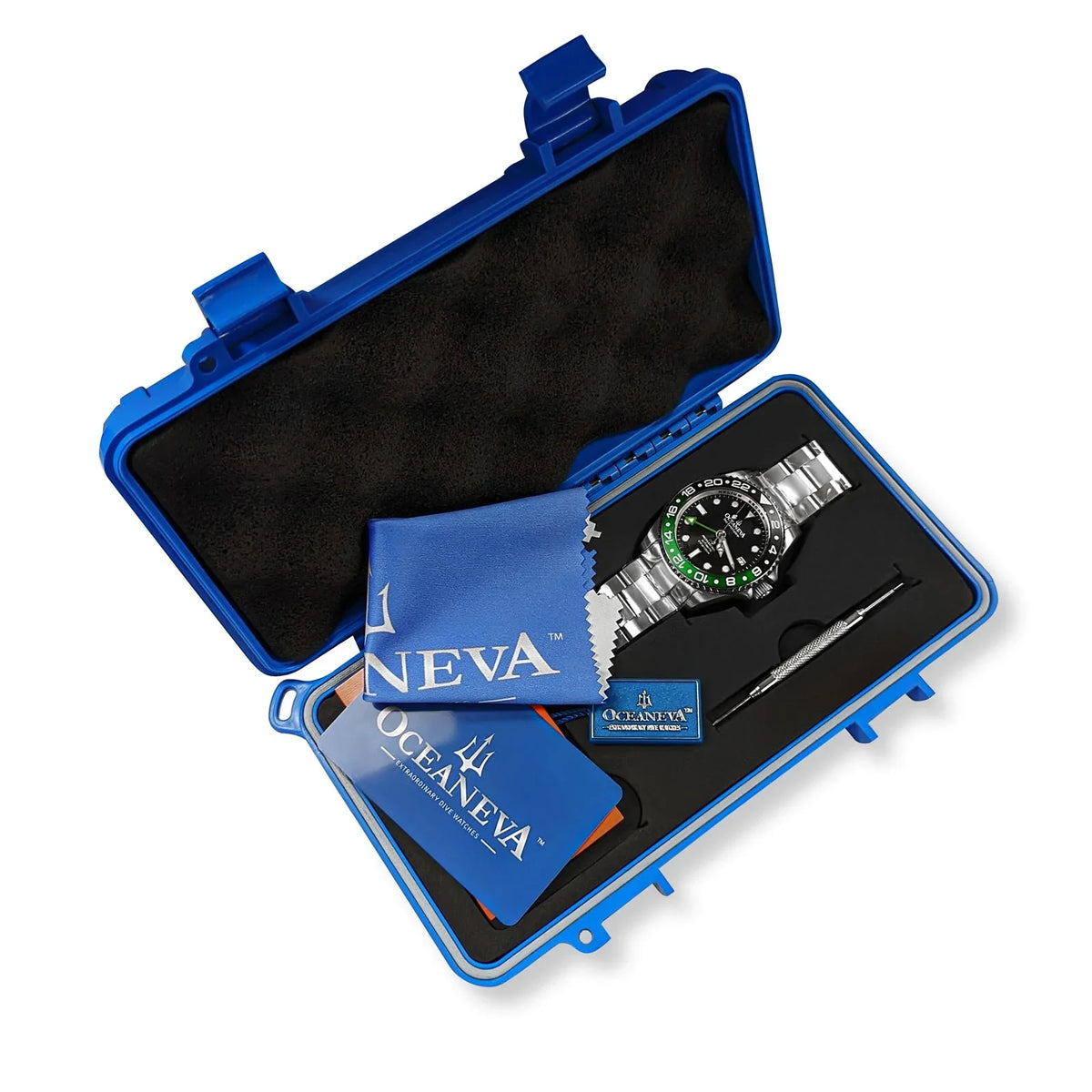 '- Dive Green Watch GMT 1250M Deep Down with Back Movement Screw Explorer Men - For Seal Resistance Case Swimming Watches Oceaneva™ - Bezel Automatic Marine Japan Diver Water Triple Pro Wrist