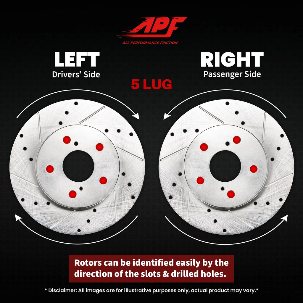 '+ Ranger 2003-2011 Zinc 4WD Brake Drill/Slot Rotors Front Ceramic Pads for Ford