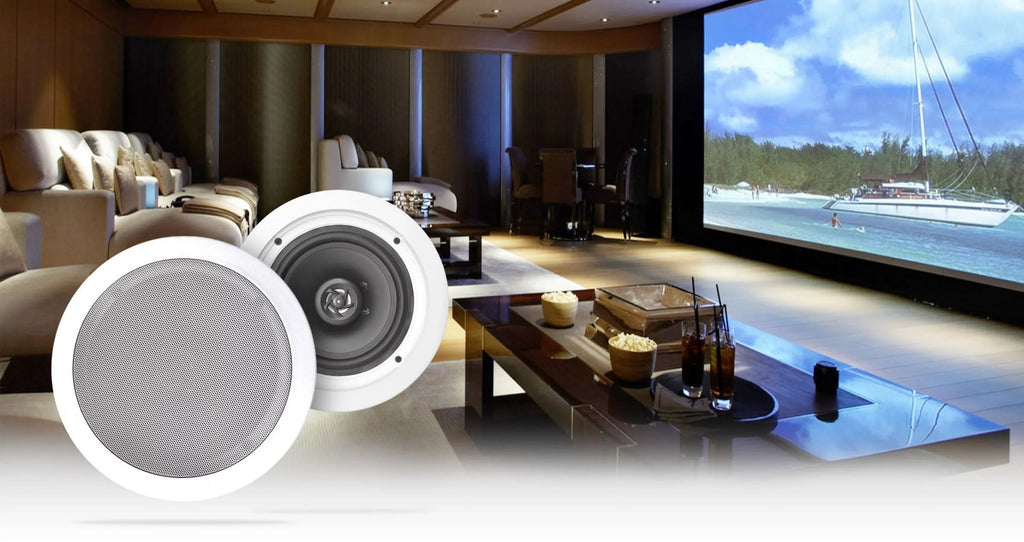 White 8" Kit 4-Room Audio Speakers Rockville Home Ceiling Receiver+(8) RPA40BT