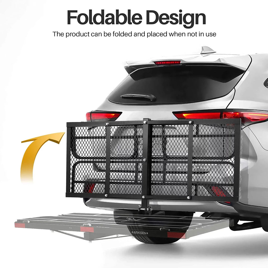 with Waterproof 500 x Fold SUV 2 Carrier Up Inch Bag Traveling Heavy Basket Folding Luggage Inch Lbs Rack Pickup Camping 60 Cargo Hitch 24 for Cargo Capacity Receiver Duty