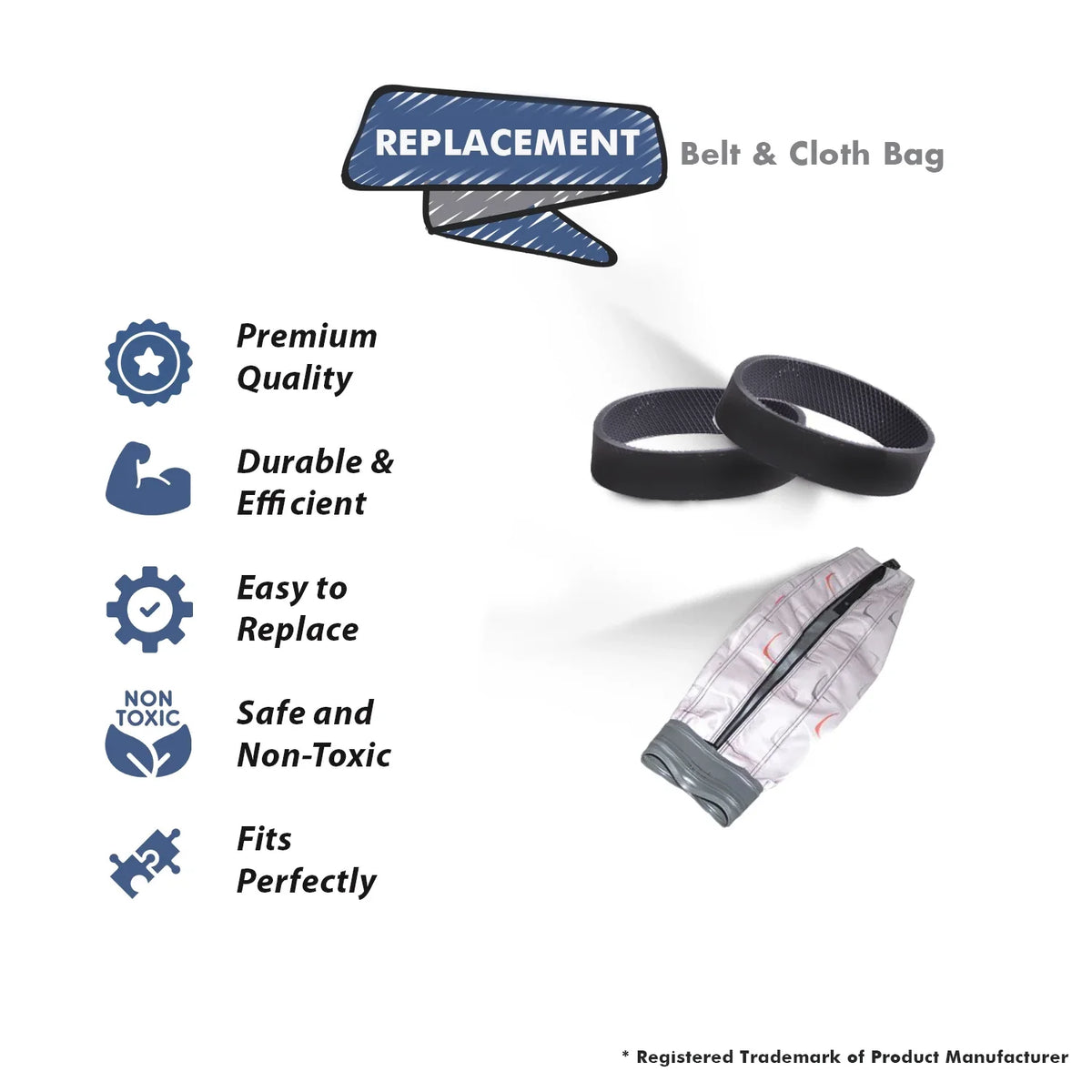 Part 301289S, Bag 190008, With Kirby # Cloth Sentria 301289 For straight Free 2Belt Outer Replacement zipper