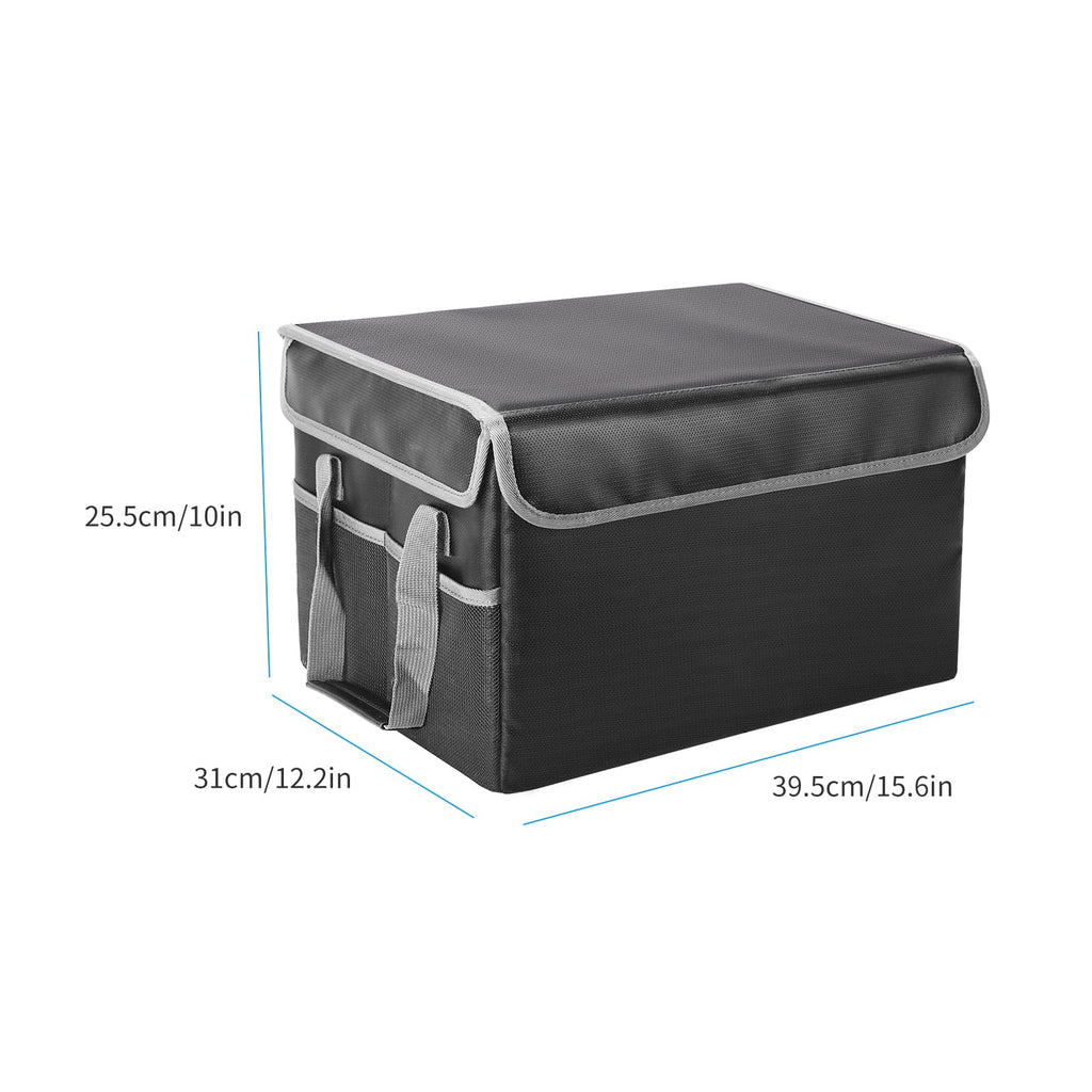 Handles Home Ideal Storage Car, Lid Waterproof Fireproof Sturdy Irfora Box, and for Office with