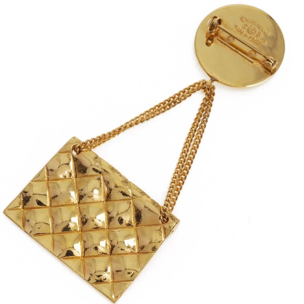 Cocomark Vintage Gold Pre-Owned Chanel (Good) Bag Motif Plated Brooch 23 Women's Matelasse