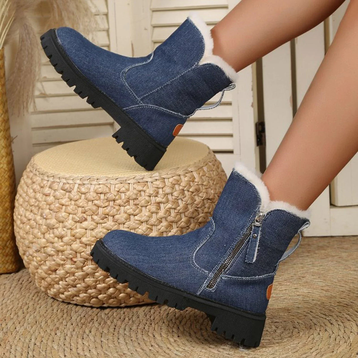 In Winter For Winter Insulation Booties And New Shoes Shoes Snow Length Cotton Women Boots for Mid Women Integrated Plush Winter Ankle Boots And Leather Snow Thick