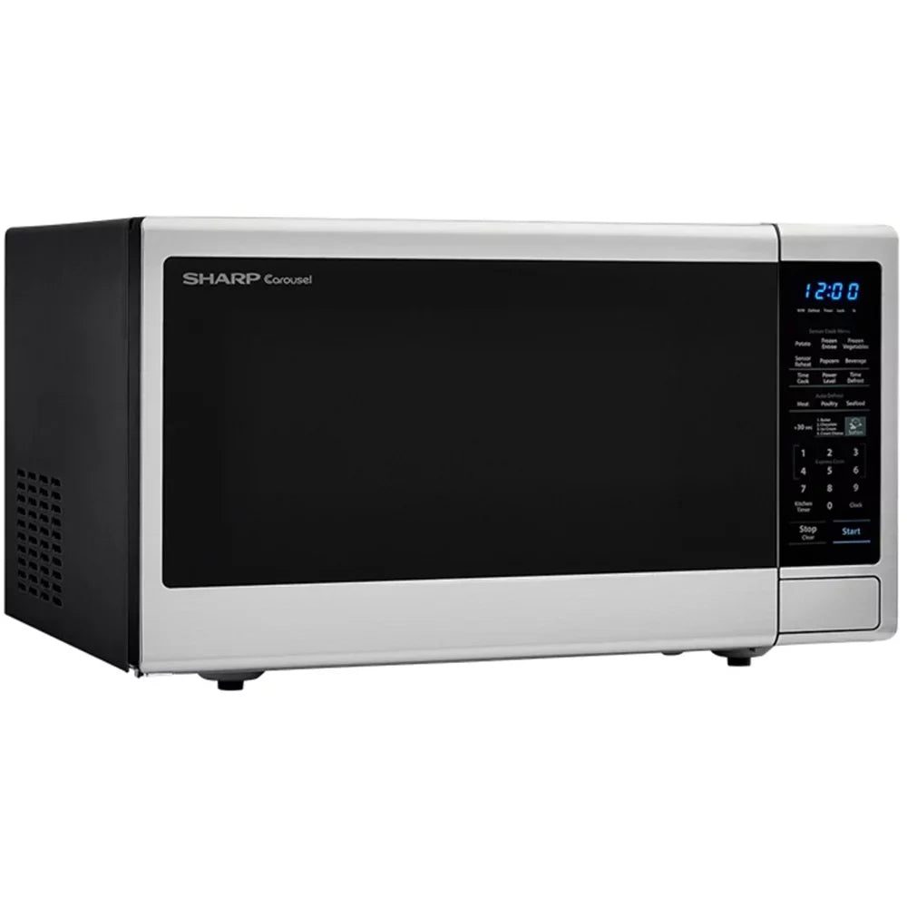 1.8 Ft, cu. Sharp Freestanding Stainless Carousel Microwave 1100 Oven - , SMC1843CM Steel W