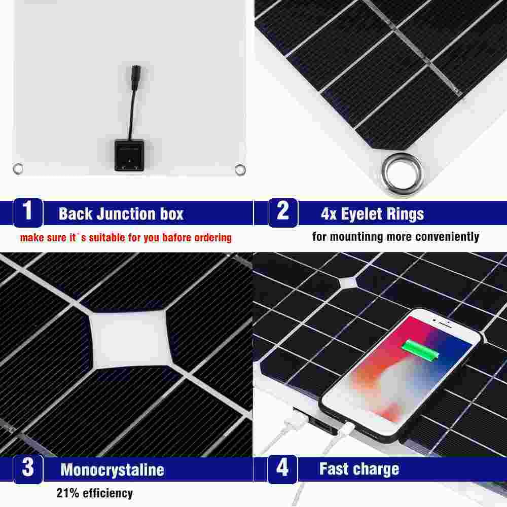 car source light panel outdoor home charger charge solar MDHAND camping controller 200W kit solar with emergency