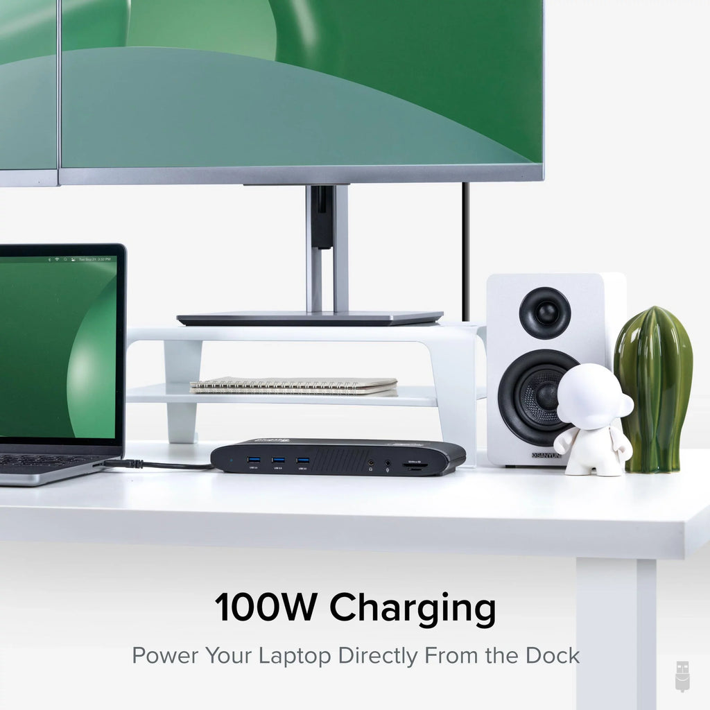 USB, 4, or Plugable Monitor, HDMI Ethernet, 2x 13-in-1 3 Displays 100W / C DisplayPort, Windows, (5x 4K with Compatible 2x Dual Station Reader USB-C Docking Charging, Mac, USB Card Thunderbolt SD Dual