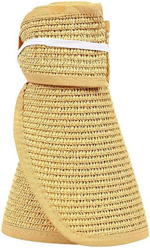 Visor Brim Roll Hat Straw Ribbed_Beige Up Sun Wide
