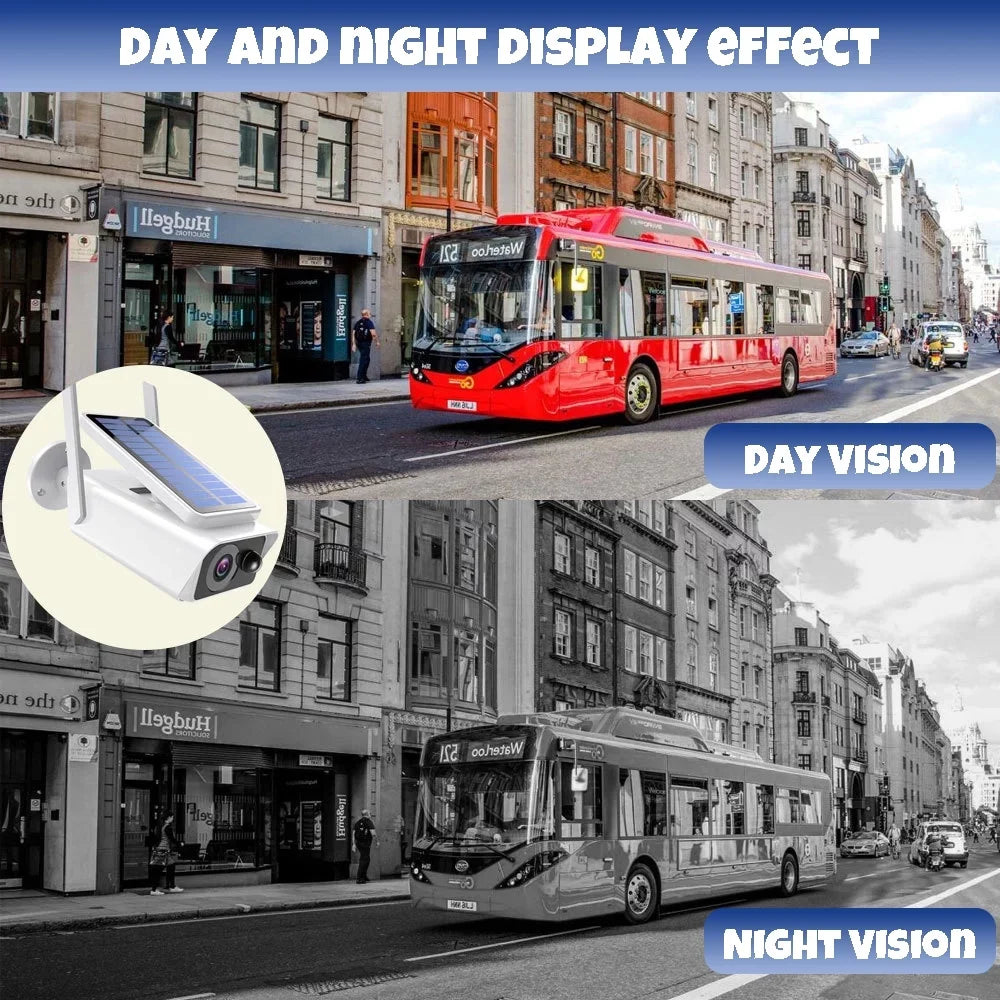Panel, DFITO Security Cameras Night with Detection, Talk, Camera White Solar PIR Vision,Waterproof, Wireless 2-Way Outdoor Outdoor, Security Solar