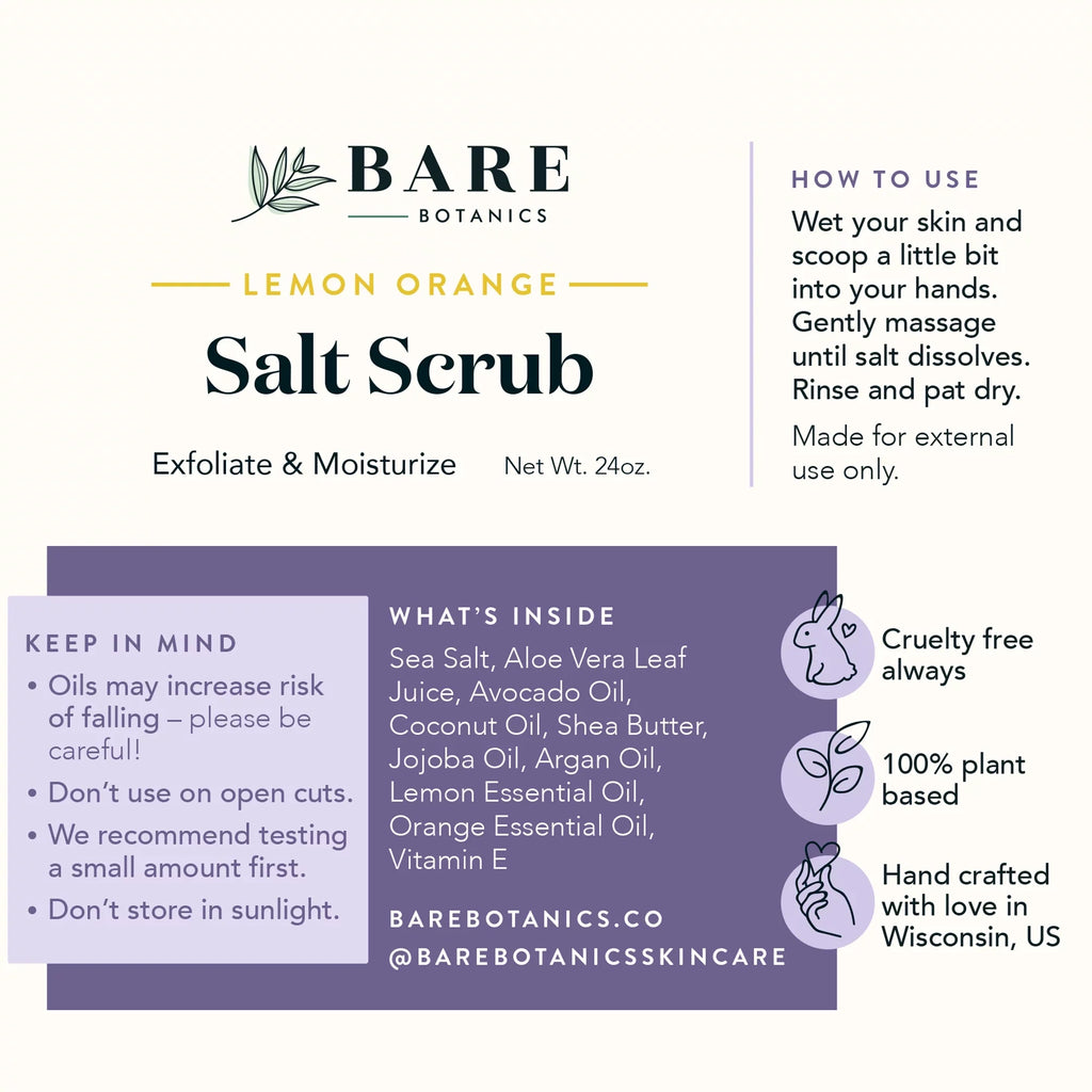 Scrub 24 Botanics Body Orange Bare Lemon Salt oz Sea Scrub