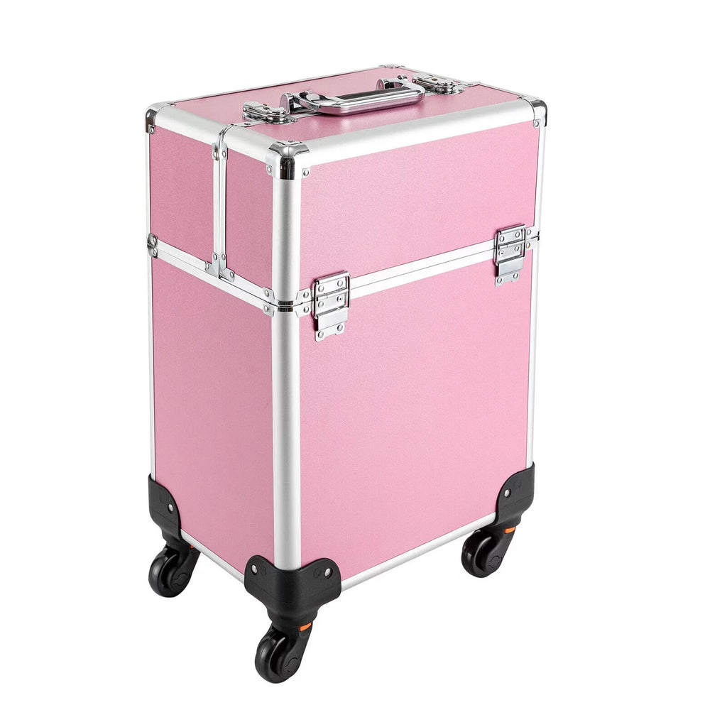 Trolley Wheels Professional Cosmetic Rolling Train 4-Tier Miumaeov Makeup Case Organizer Storage Makeup with