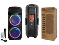 Dual Built-In 4000 Bluetooth Rechargeable Way Battery Watt Speaker Power Party Dj 3 PSBAT6200 15-Inch Mr Max with &