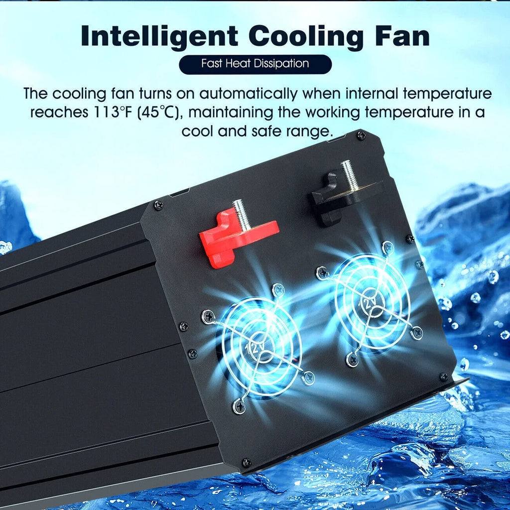 Wave Solar Car DC To Pure LCD Sine Power Converter 7000W AC Inverter 12V 120V Car RV