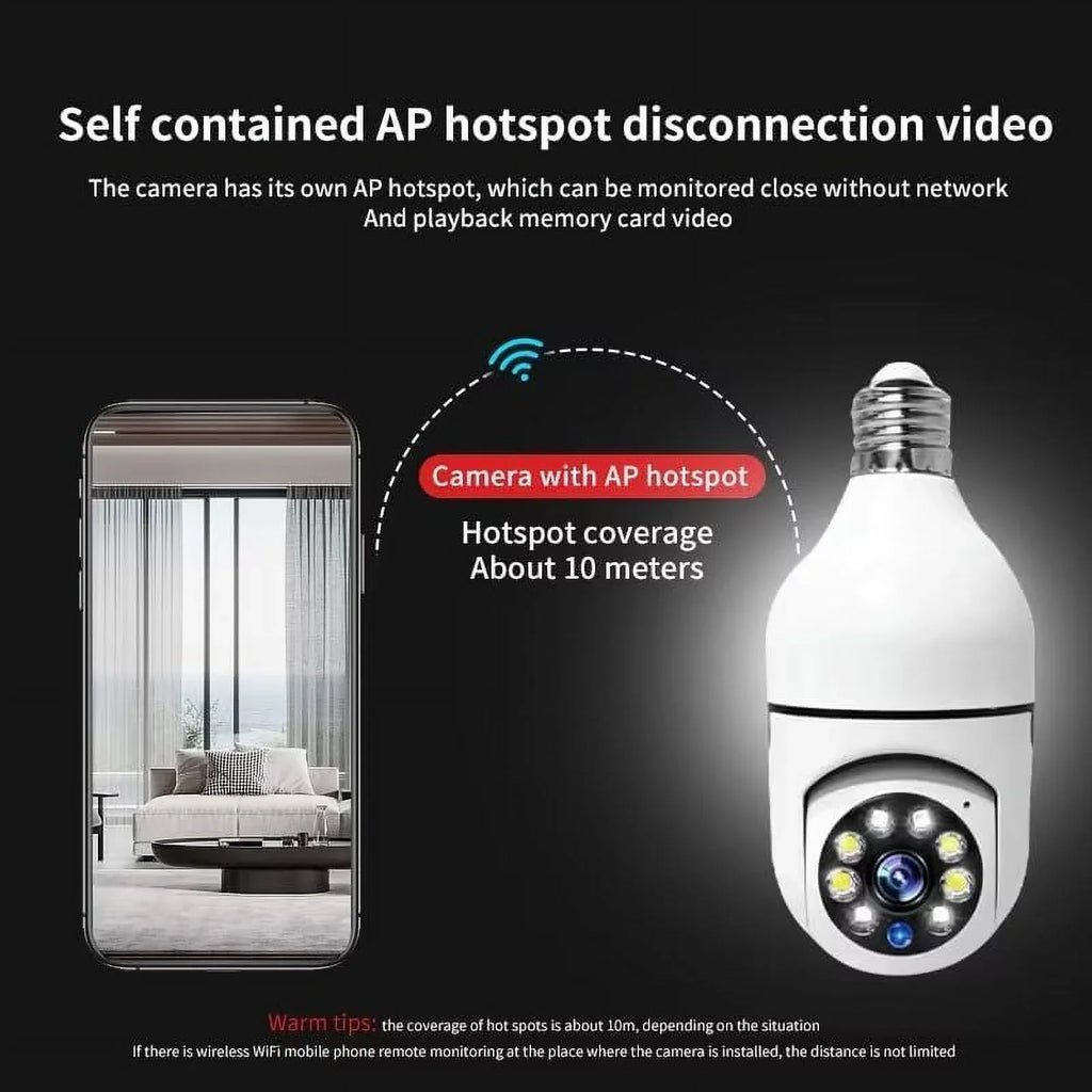 Two Surveillance Bulb Socket Bulb 2.4Ghz Vision/Light Wi-Fi Talk/Night Way &5Ghz 360° Wireless Motion Light Detector Camera IZENGATE E27 2Pack Camera Camera