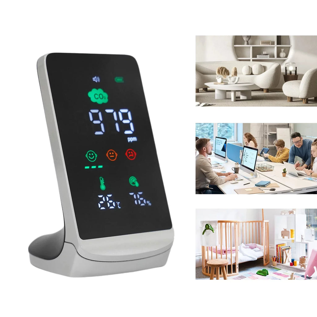 Humidity Indoor Air Miumaeov (White, Quality & for Monitor ) CO2, Temperature
