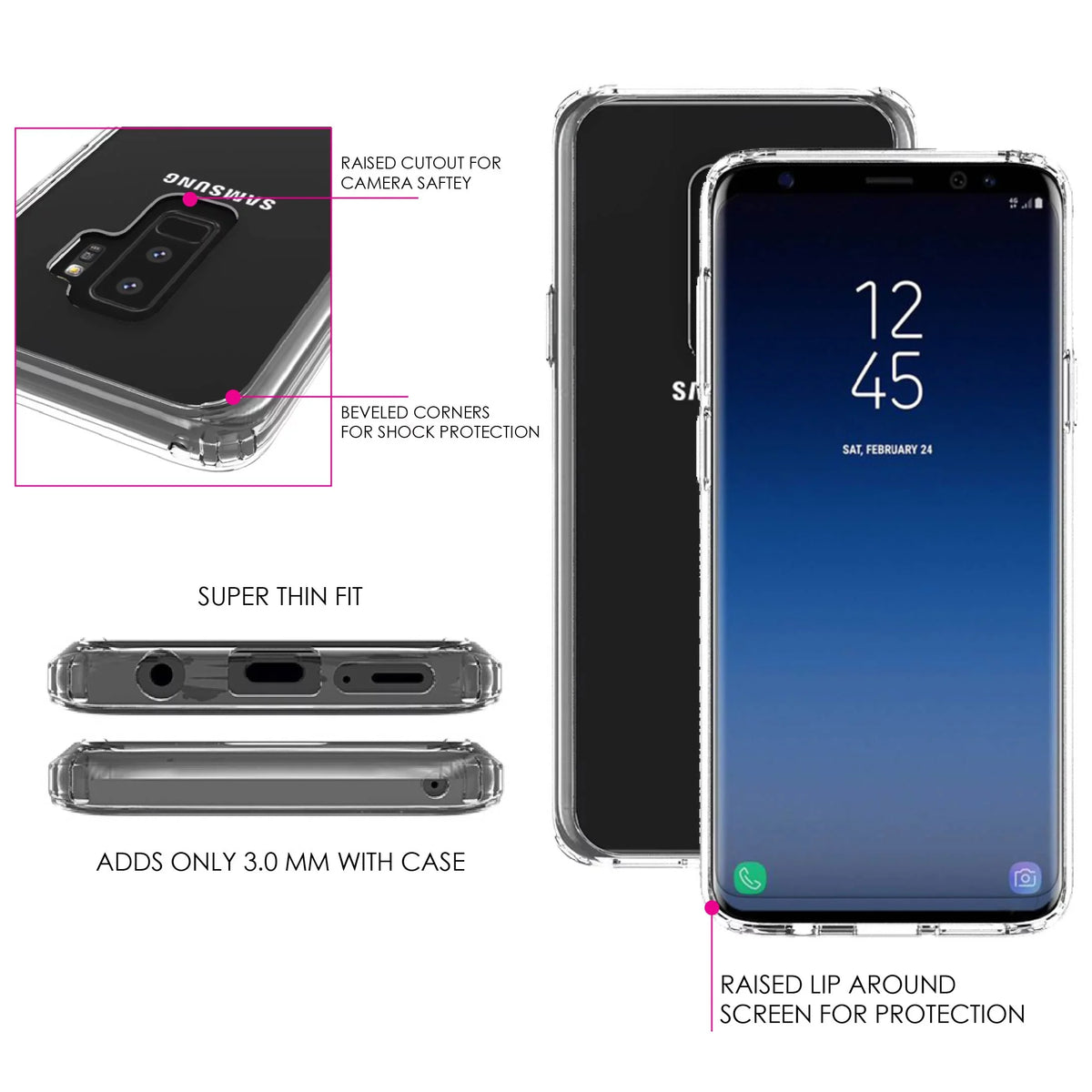 Back, Protector Glass PLUS Makes Possible DistinctInk Hybrid Galaxy Acrylic Faith Samsung S9+ for Screen - Does Bumper, TPU Case - (6.2" Shockproof Screen) Make Tempered Easy Clear 1:37 Luke - Not