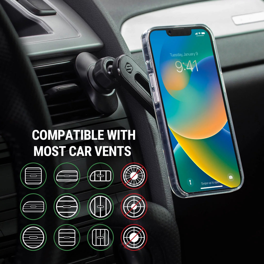 w/ Dash/Windshield/Vent Pro MPMSODVM iPhone Magnetic Mount 4in1 15/14/13 MS Scosche MagicMount Comp