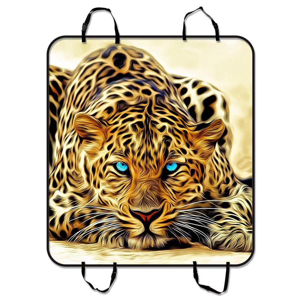 For Car Car With Cars Trucks Mat Seat Seat Leopard GCKG Hammock and Animal Effect Blue Eyes Pet Special Cover Wild SUV Mat Dog Authentical Mat inches Trunk Cargo Print 54x60