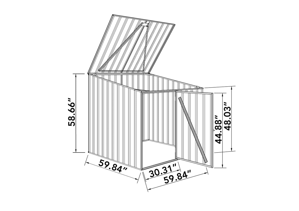 '- Pool x 5 ft. Gray Multipurpose Absco Pump Woodland AB1070 5 Metal Shed
